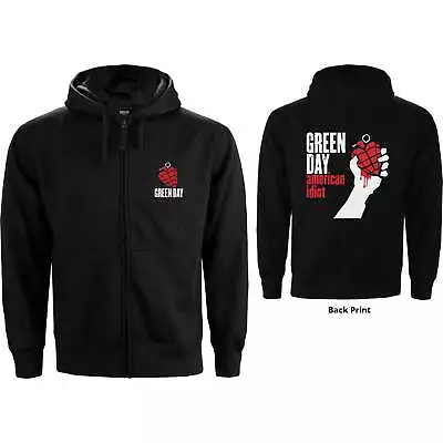 Buy Green Day Ladies Zipped Hoodie: American Idiot (Back Print) OFFICIAL NEW  • 43.56£