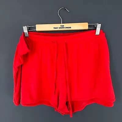 Buy Ladies Red 100% Cotton Summer Pyjama Bottoms Sleep Shorts Size XL, 20-22 • 1.99£