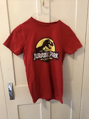 Buy Jurassic Park T-shirt Original Logo Distressed Women Red • 12£