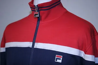 Buy FILA Twin Tipped Taped Track Jacket - M/L - Red/Navy/White - 80s Mod Casuals Top • 16.09£
