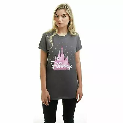 Buy Official Disney Ladies  T-shirt Castle Logo  Grey  S - XL • 11.99£