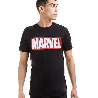 Buy Official Marvel Mens Logo T-shirt Black S-2XL • 12.99£