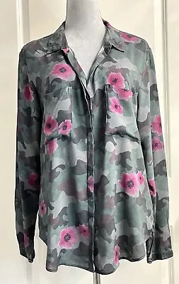 Buy Anthropologie Women Cloth & Stone Floral Camo V Neck Short Sleeve Tunic Top XL • 20.79£