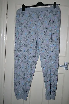 Buy Size 20/22 Disney Grey Bambi Patterned Cuffed Pyjama Pants With Elastic Waist • 1.99£