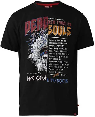 Buy D555 Duke Tall Mens Dead Souls Offset Print Cut And Sew Spliced T-shirt T16477 • 18.99£