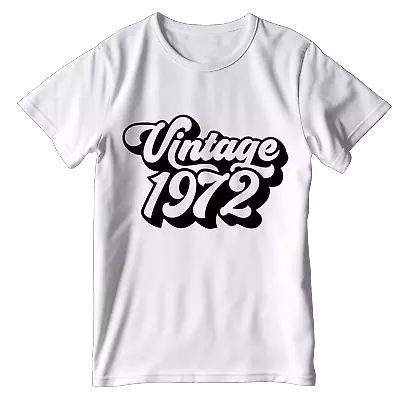 Buy Vintage 1970s 1972 Mens Womens Birthday T Shirt Cotton T-shirt S - 3XL • 13.49£