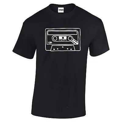 Buy Music T Shirt Mens Unisex TAPE CASSETTE Line Art Gift Novelty Joke CHD5 BWC • 6.97£