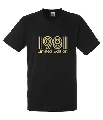 Buy 1981 Limited Edition Gold Design Men's Black T-SHIRT • 10.99£