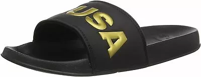 Buy DC Slide SE Black Gold Womens Sliders Flip Flops • 12.49£