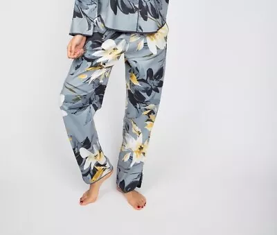 Buy Cyberjammies Pyjama Bottoms Cotton Modal Women Rachel Grey Floral Print PJ Pant • 12£