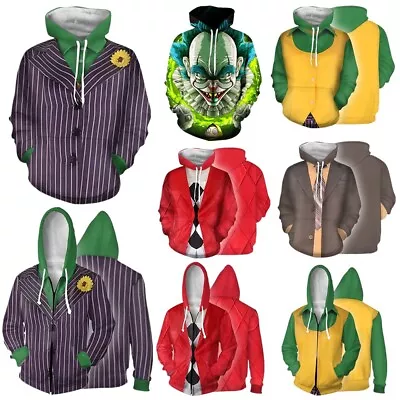 Buy Cosplay Joker 2 Folie à Deux 3D Hoodies Harley Quinn Sweatshirts Jackets Coats • 18£
