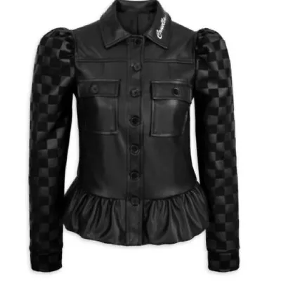 Buy Disney Cruella Live Action Faux Leather Jacket NWT XL Women’s Black Button Down • 102.20£