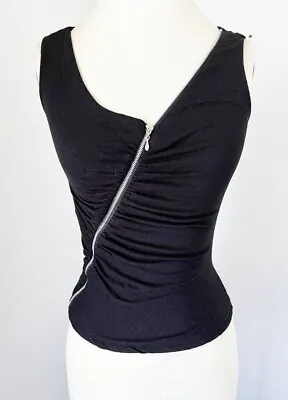 Buy Y2K Vintage Arden B Tomb Raider Asymmetrical Ruched Zip Front Tank Stretch Small • 22.88£