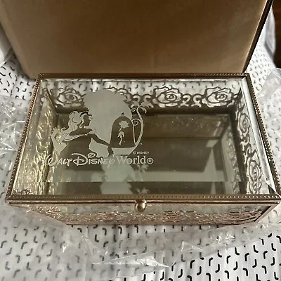 Buy Walt Disney Beauty And The Beast Glass Jewelry Box New • 53.08£