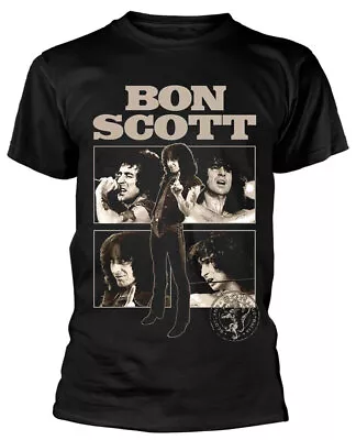 Buy Bon Scott Collage Black T-Shirt NEW OFFICIAL • 16.59£