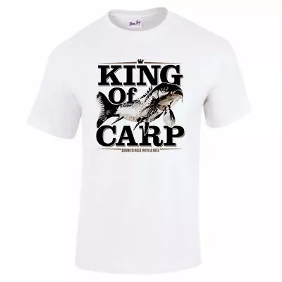 Buy King Of Carp Fresh Water Fishing Angling Hobbie Gift Mens T Shirt • 10.97£