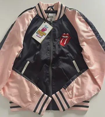 Buy Tommy Hilfiger 2016 ROLLING STONES Limited Edition PINK SATIN Bomber Jacket BNWT • 29.99£