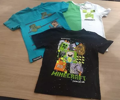 Buy X3 Boys Minecraft Gaming T-shirts Age 7-8 George Asda Nutmeg Matalan - Creeper • 5.49£