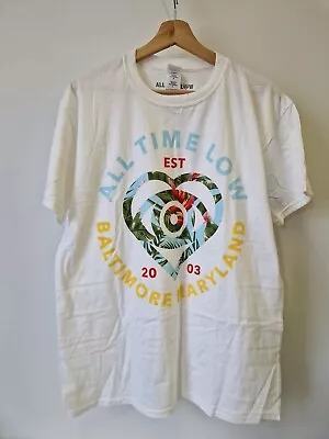 Buy All Time Low T Shirt Band Rock Merch Tee Size Large White GILDAN VGC  • 9.99£