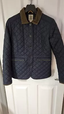 Buy Timberland Quilted Jacket Women's M Size 12 Blue VGC Cord Collar  • 20£