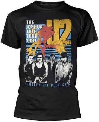 Buy Mens T-shirt U2 Black Bullet Rock Band • 13.99£