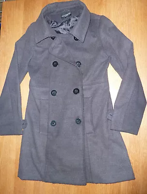 Buy Womans Tailormade Fashions Ethal Austin Double Breasted Grey Pea Coat - Size 12 • 14£