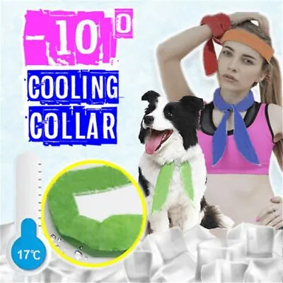 Buy Women Men Summer Ice Cool Scarf Neck Wrap Collar Neck Headband Cooling Scarf • 5.09£