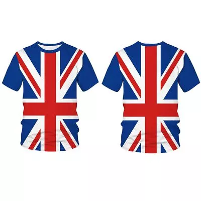 Buy Union Jack T-Shirt Unisex Short Sleeve Men Women Casual Crew Neck T-Shirt  UK • 9.55£