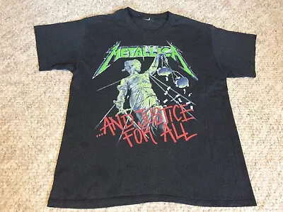 Buy Vintage 80s 1988 Metallica And Justice For All Concert Black T-shirt Medium • 46.65£
