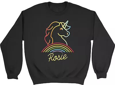 Buy Personalised Unicorn Rainbow Kids Sweatshirt Any Name Boys Girls Gift Jumper • 12.99£