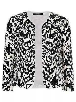 Buy French Connection Sequinned Gypsy Moth Jacket Black White Size 6 RRP £225 Party • 60£