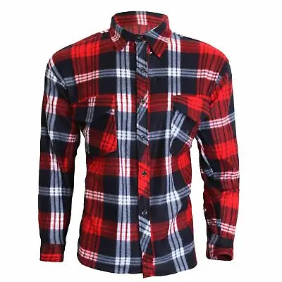 Buy Men Thermal Insulated Brushed Fleece Lumberjack Shirt Check Winter Warm Work • 11.99£