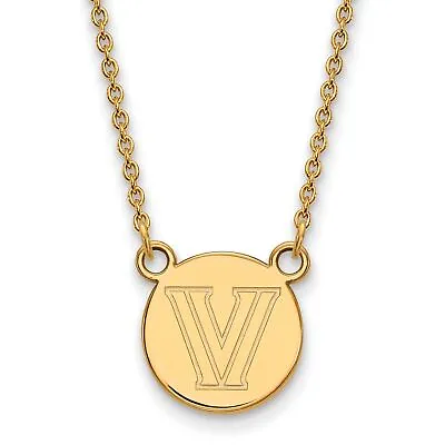 Buy Villanova Wildcats School Letter Disc Pendant Necklace Gold Plated Silver • 52.91£