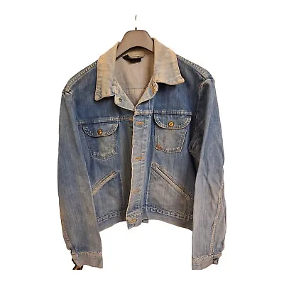 Buy Wrangler Denim Jacket Large. Wrangler Light Blue Faded Denim. Jacket Mens Size L • 27.06£