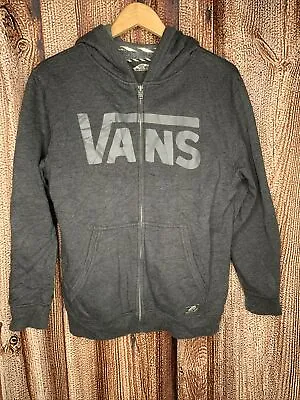 Buy Vans Off The Wall Logo Full Zip Up Hoodie Fleece Lined Youth Size Large • 12.70£