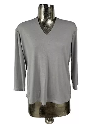Buy VIZ-A-VIZ Womens T-Shirt NEW Size XL 18 Grey Cotton Top Stretch EU46 RRP £29 • 18.99£