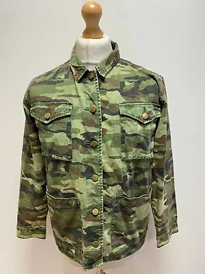 Buy Ee663 Womens Boohoo Army Green Camouflage  Oversized Shirt Jacket Uk L 12 • 9£