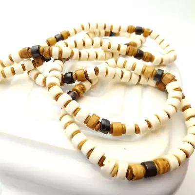 Buy Vintage Earth Tones Bead Necklace Hand Crafted Festival Jewellery Boho Eclectic  • 18£