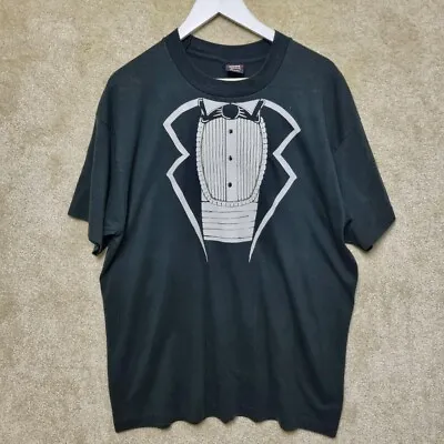 Buy Vintage Tuxedo T-Shirt Mens XL Black White Single Stitch Short Sleeve  • 24.99£