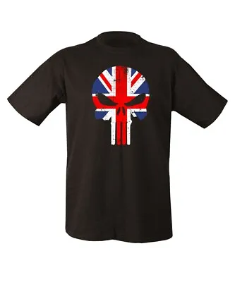 Buy Uk Punisher T-shirt Mens Union Jack Flag Printed Military Skull Tee Airsoft • 10.99£