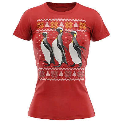Buy Christmas Fancy Dress Penguin T Shirt Wildlife Animal Her Animals Womens • 14.99£