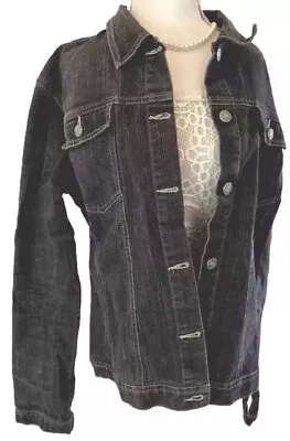 Buy Long Tall Sally Denim Jacket Black Size 14 Really Really Good Condition • 12.98£