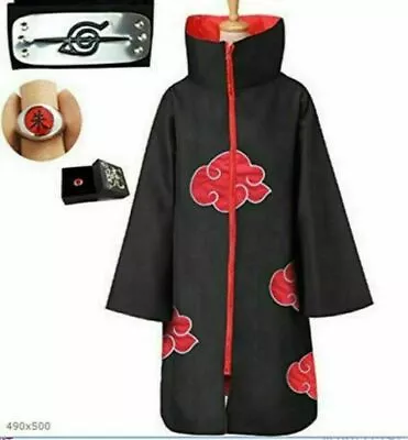 Buy NARUTO Anime Akatsuki Uchiha Itachi Cloak Anime Cosplay-Unisex Costume-ninja • 20.99£
