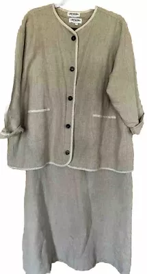 Buy Alt Wear 100% Linen Dress / Jacket Petite Large Tan • 20.66£