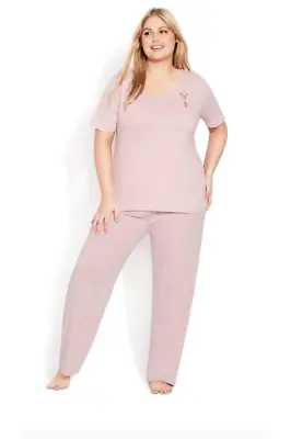 Buy New Evans  Ladies Plus Size 26-28 Pink Giraffe Pyjama Set Pyjamas  • 9.99£