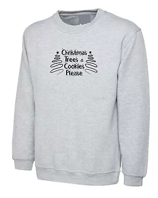 Buy Christmas Trees & Cookies Funny Christmas Jumper Gift Fleece Sweatshirt Xmas Top • 17.99£