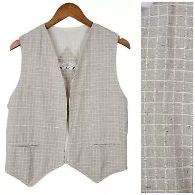 Buy Vintage Orvis Vest Jacket Size Medium Tan Menswear Alt Grunge Grandpa Silk Blend • 24.60£