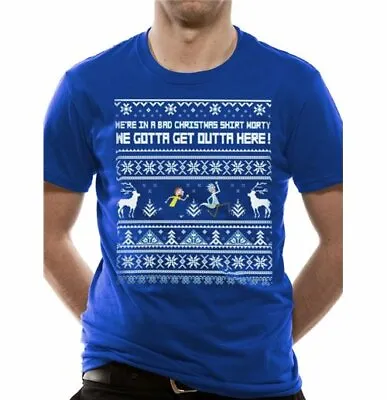 Buy T-shirt Rick And Morty Bad Christmas Blue • 10.99£