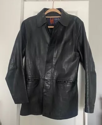 Buy Vintage Black Leather Jacket. The Hudson Leather Co. Size Small. • 100£