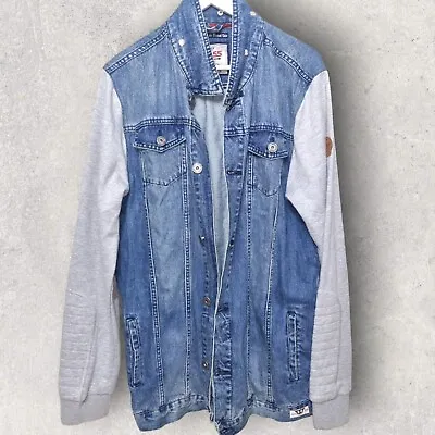 Buy D555 Denim Jacket Mens 1XL Tall Jersey Sleeves Contrast Limited Edition  • 24.99£